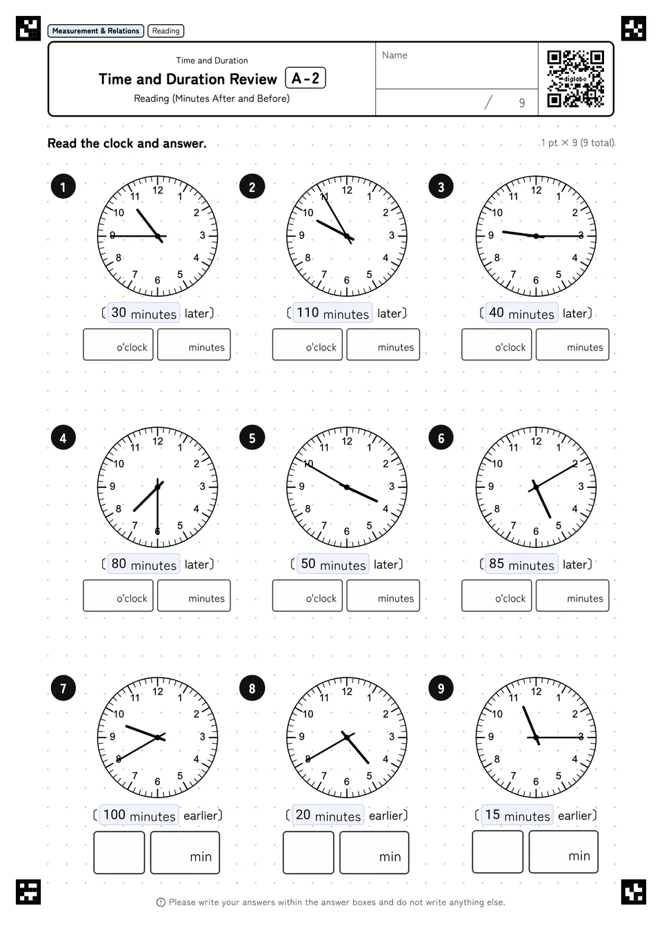 Time and Duration Review A-2