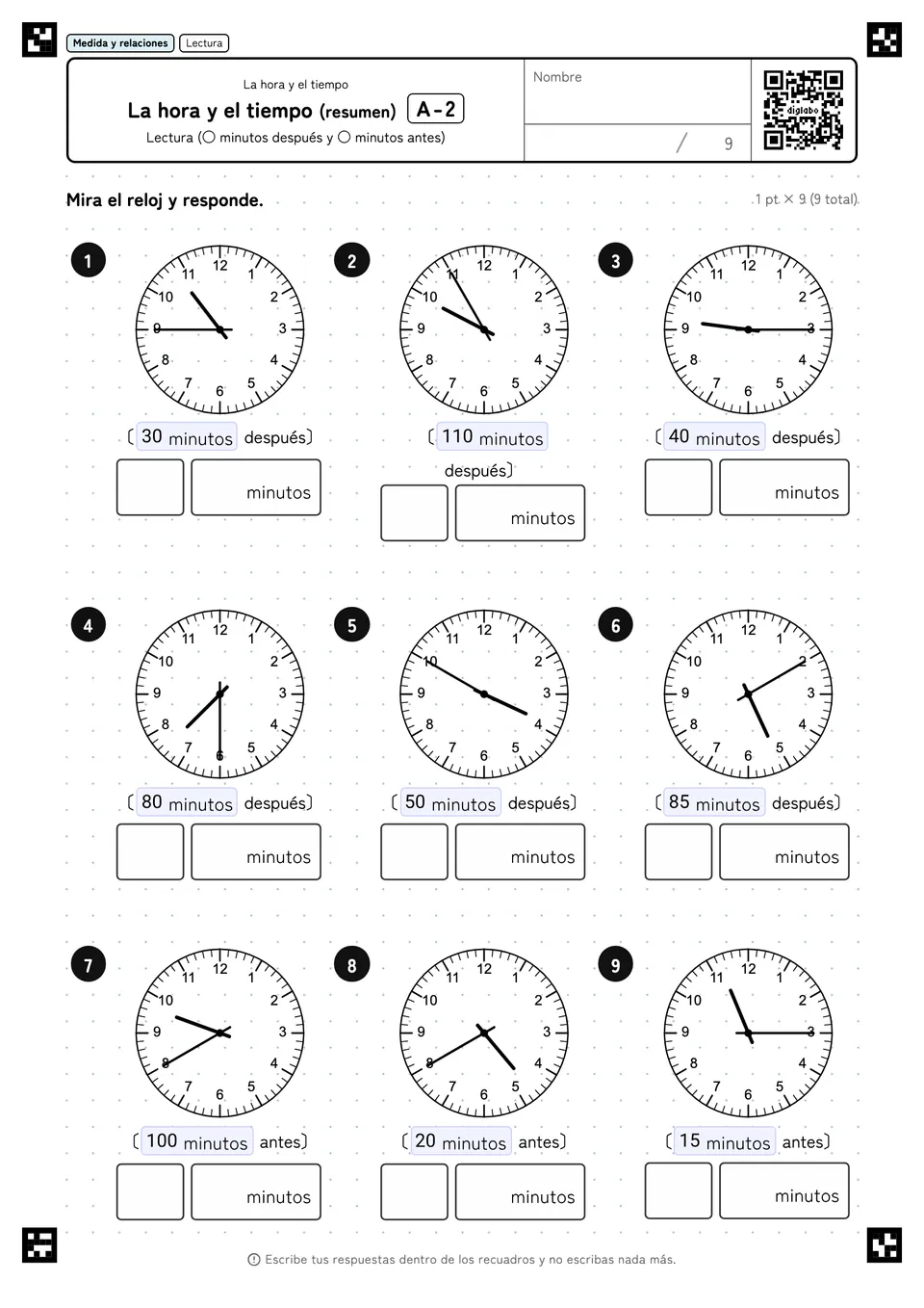 La hora y el tiempo (resumen) A-2