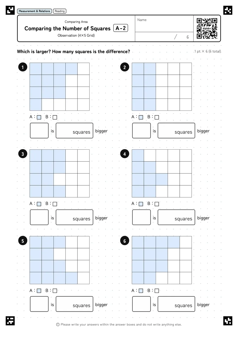 Comparing the Number of Squares A-2