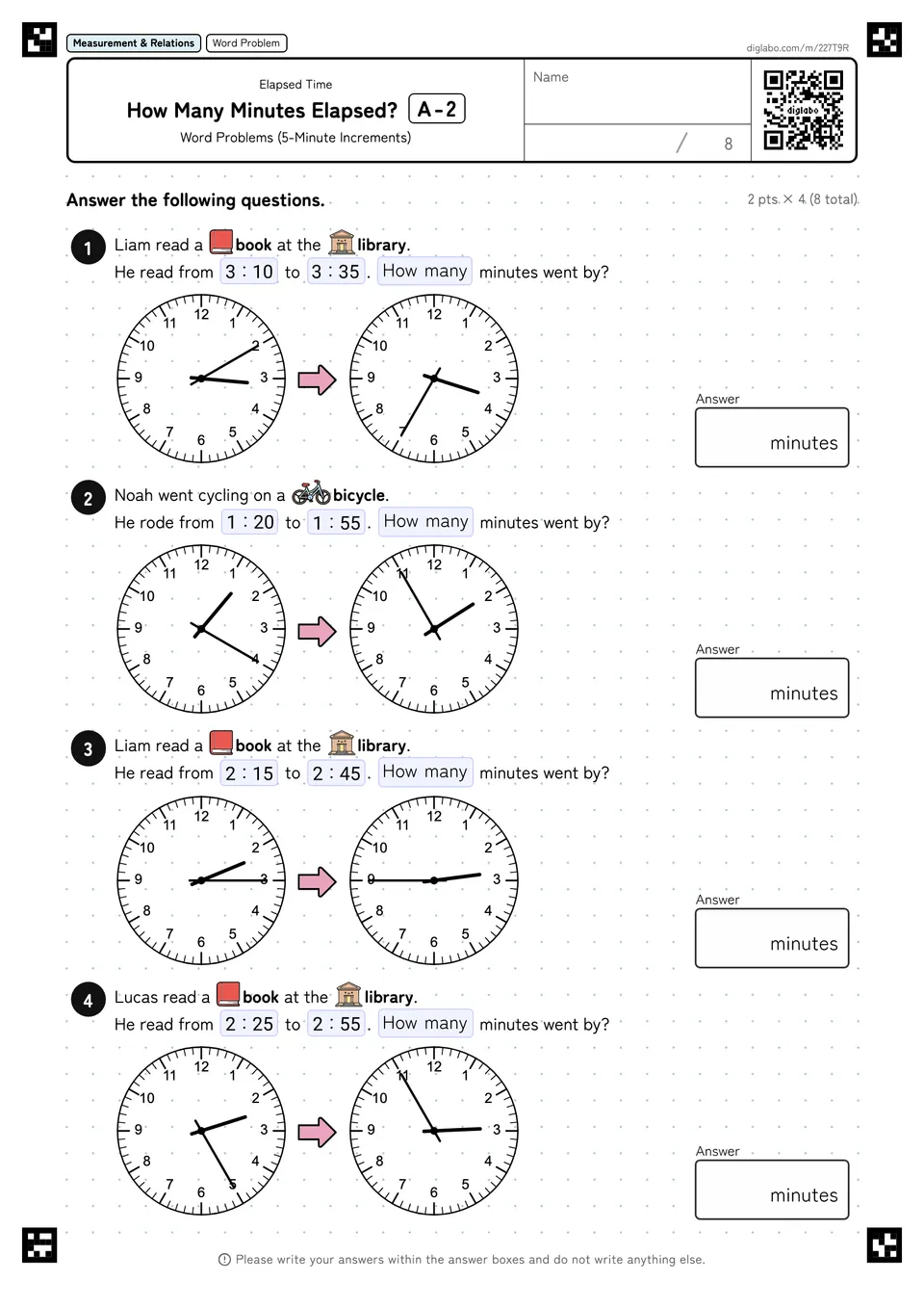 How Many Minutes Elapsed? A-2