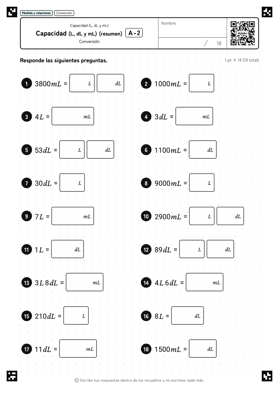 Capacidad (L, dL y mL) (resumen) A-2