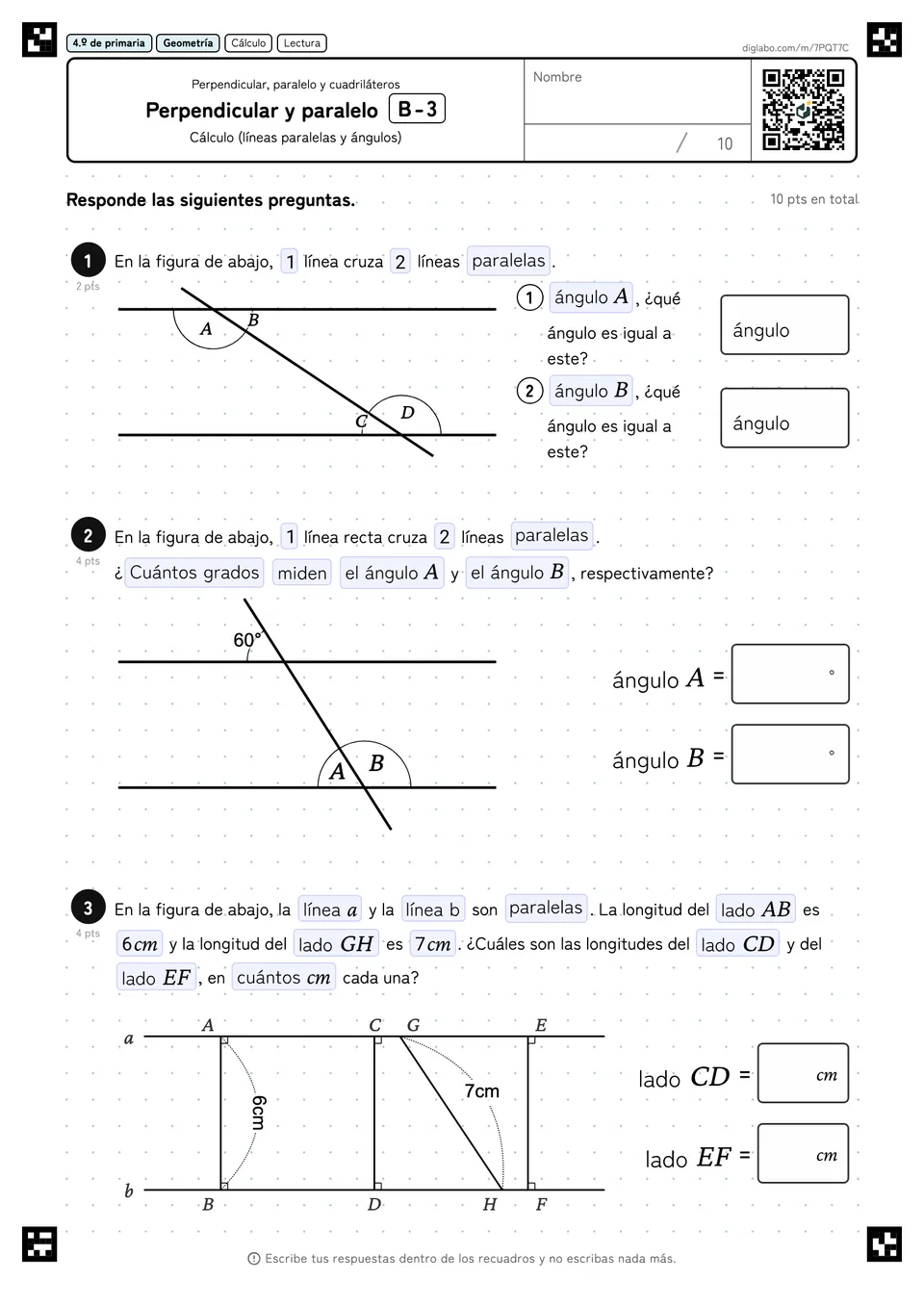 4.º de primaria Perpendicular, paralelo y cuadriláteros Perpendicular y paralelo