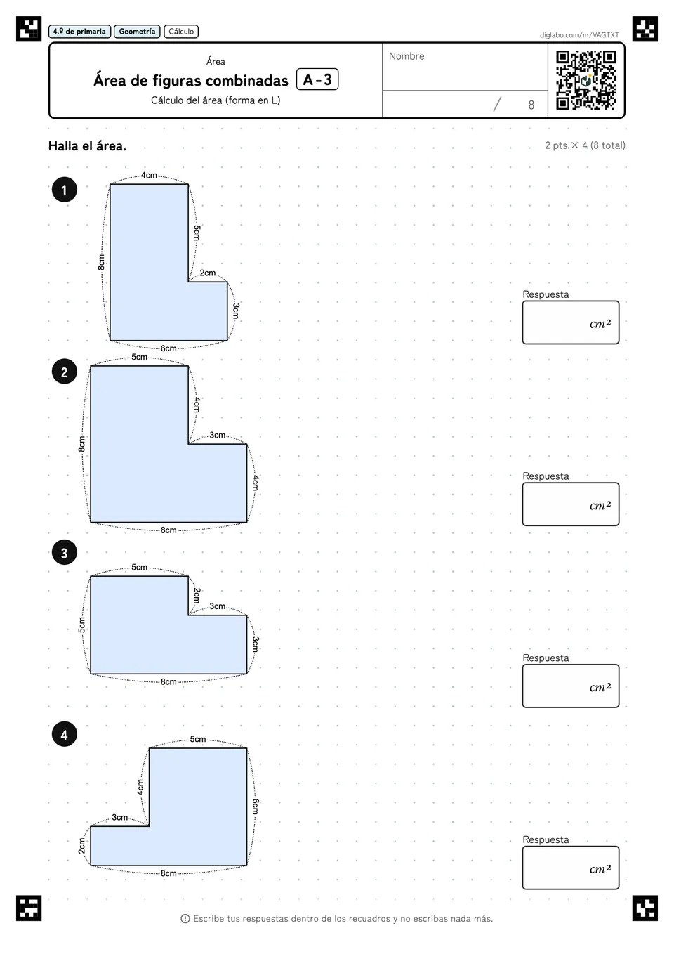 4.º de primaria Área Área de figuras combinadas
