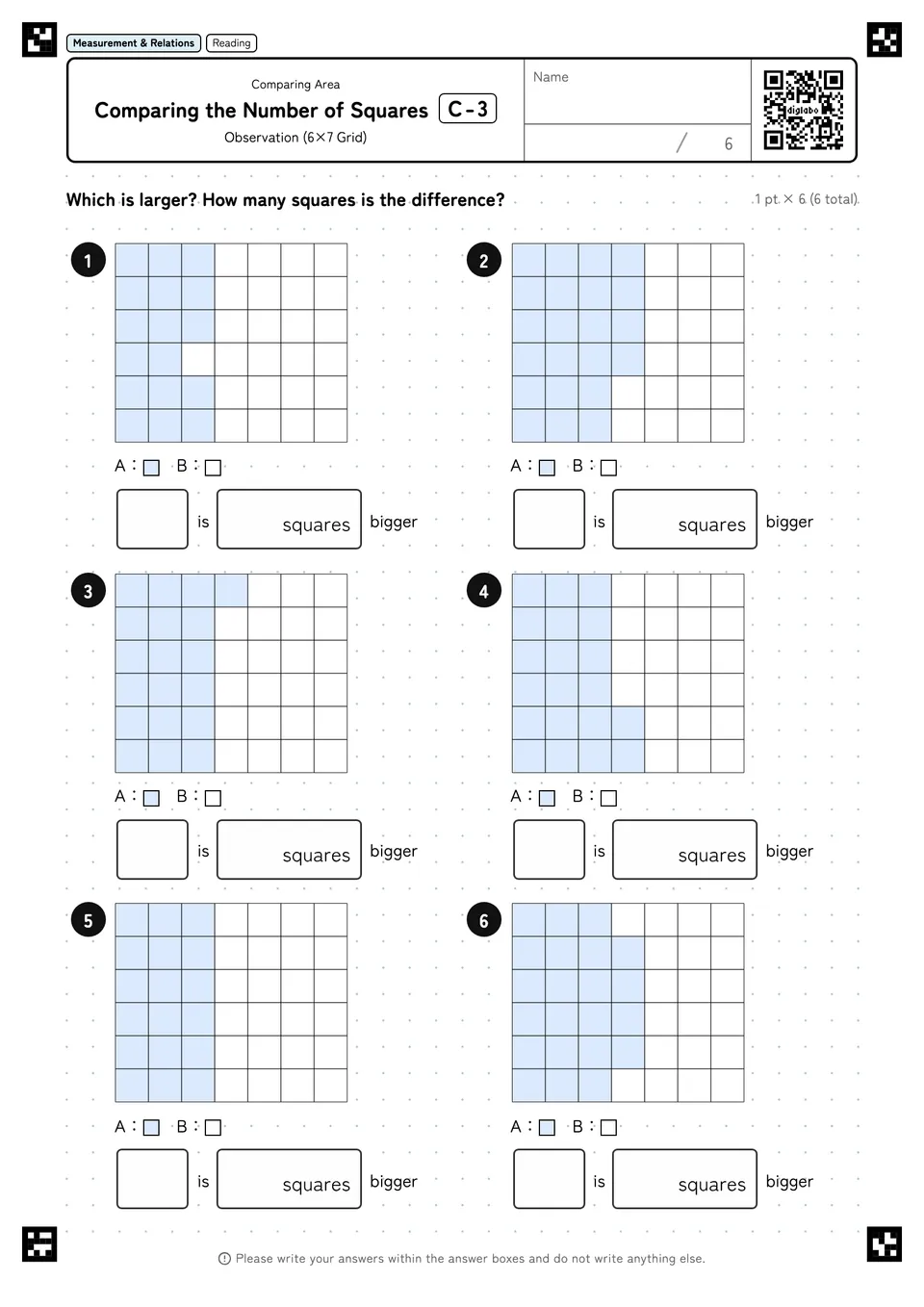 Comparing the Number of Squares C-3