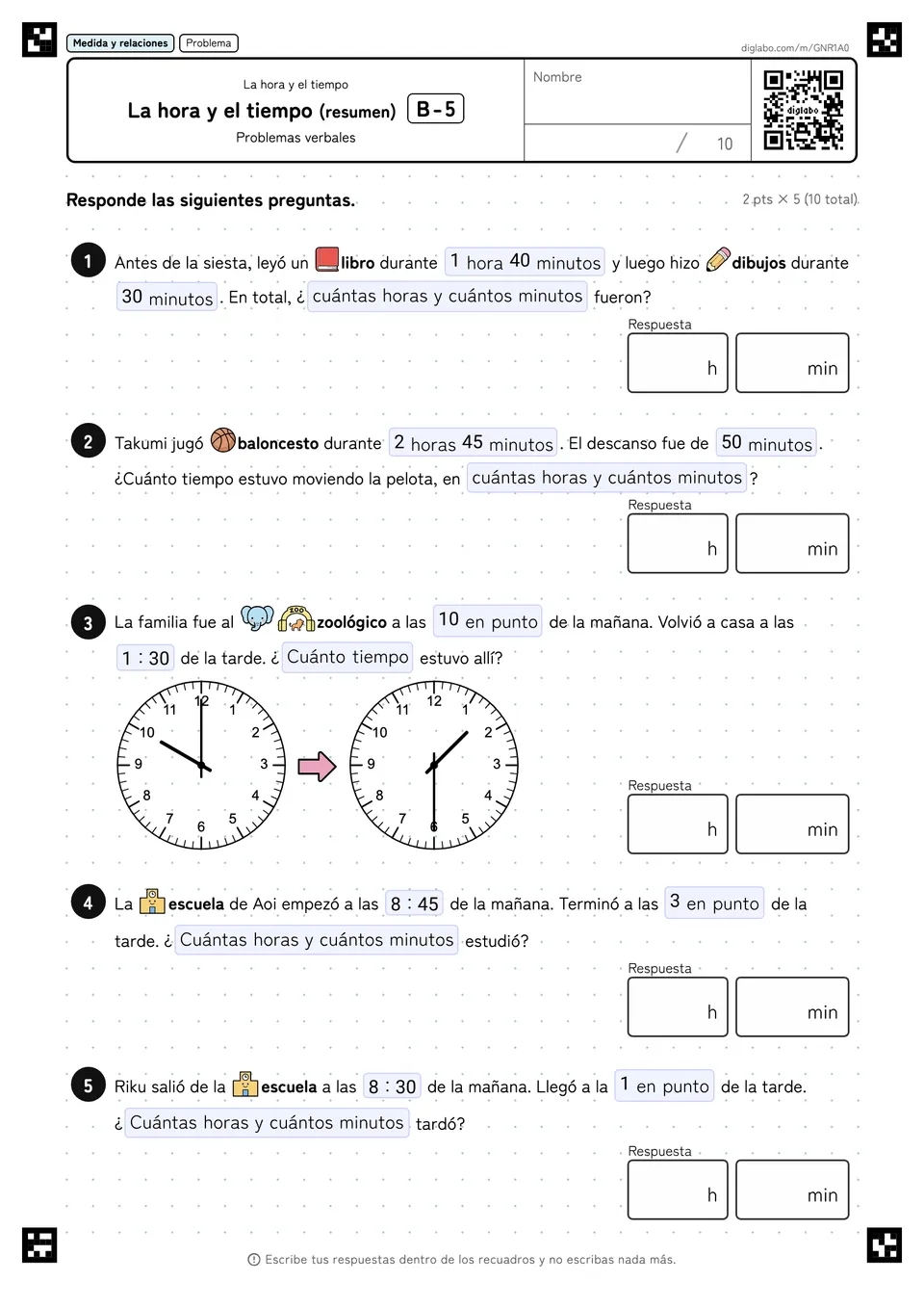 La hora y el tiempo (resumen) B-5