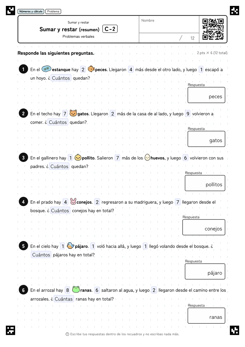 Sumar y restar (resumen) C-2