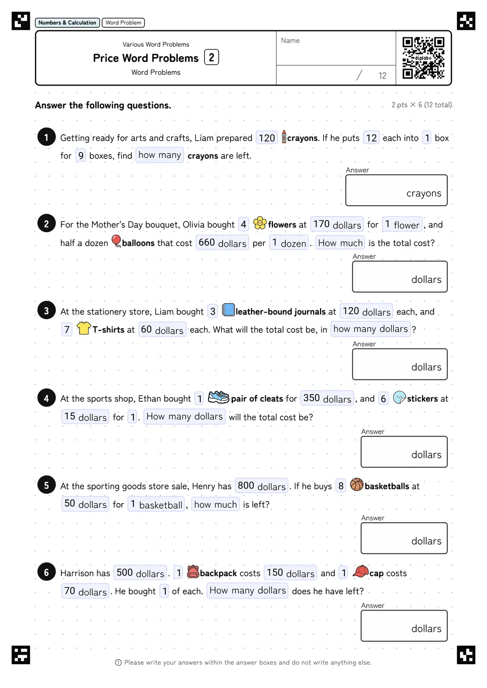 Price Word Problems 2