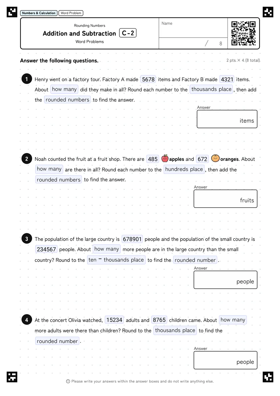 Addition and Subtraction C-2