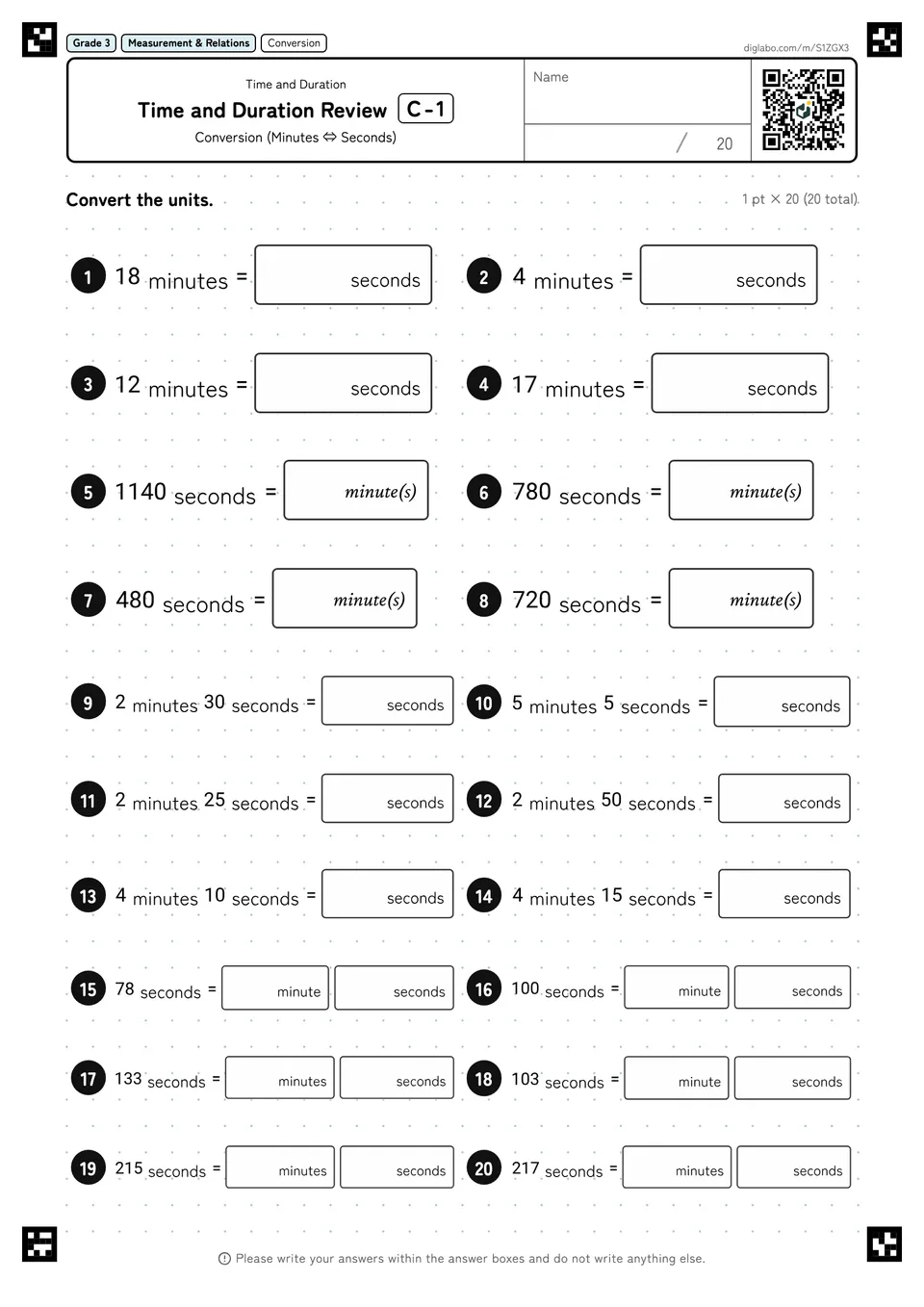 Grade 3 (Elementary School) Time and Duration Time and Duration Review