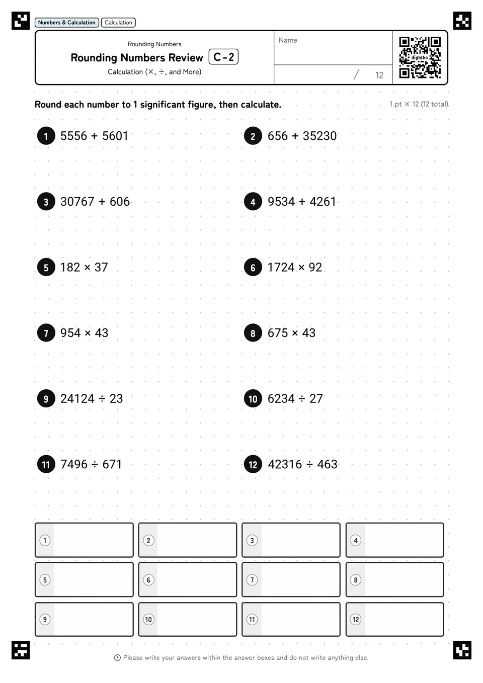 Rounding Numbers Review C-2