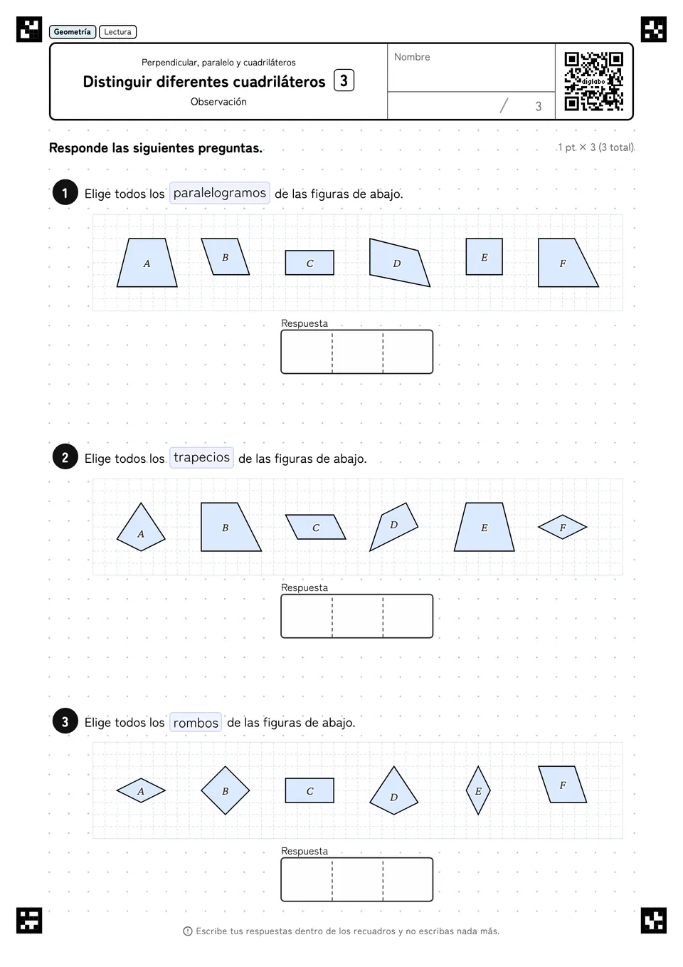 Distinguir diferentes cuadriláteros 3