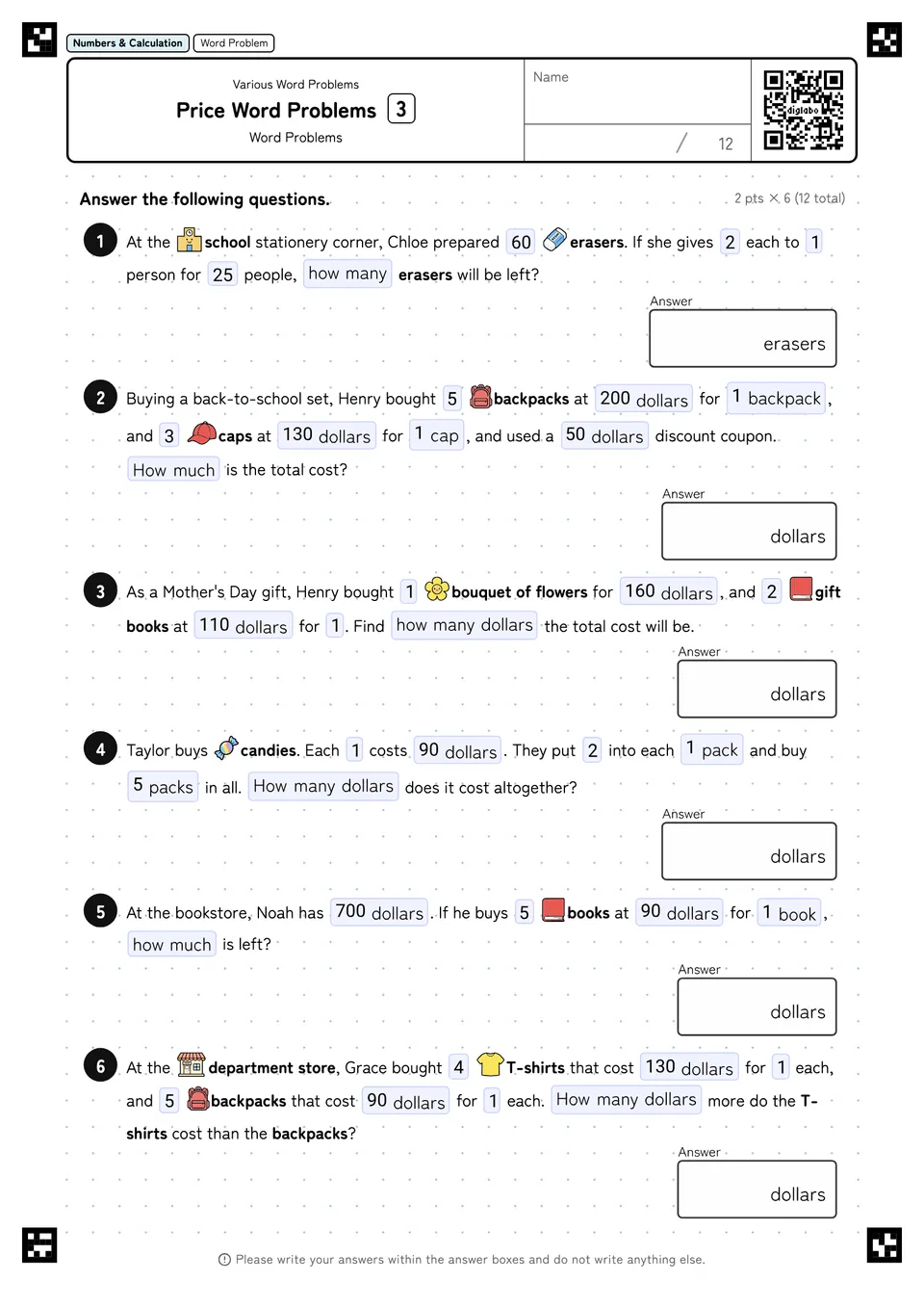 Price Word Problems 3
