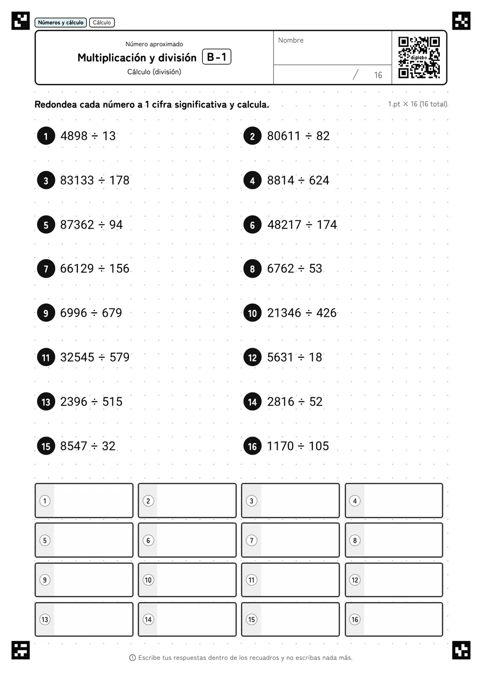 Multiplicación y división B-1