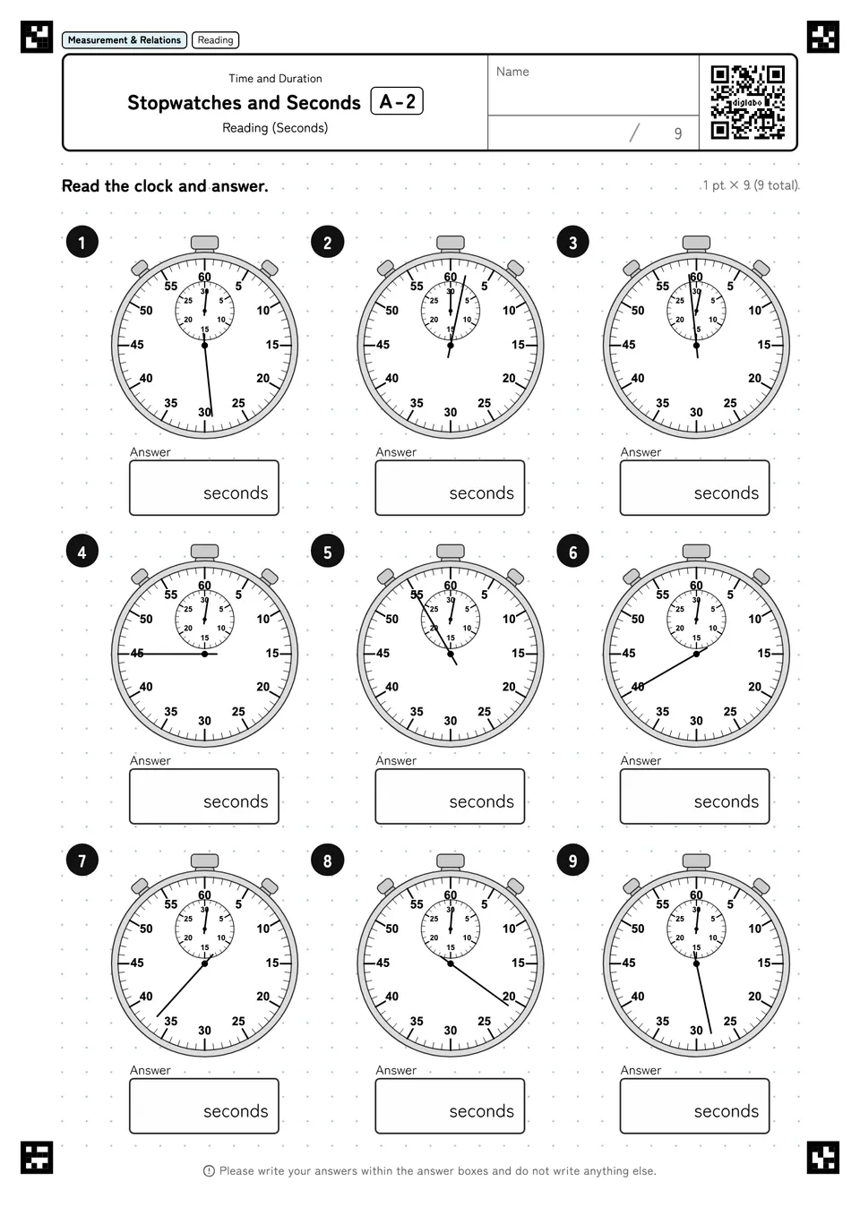 Stopwatches and Seconds A-2