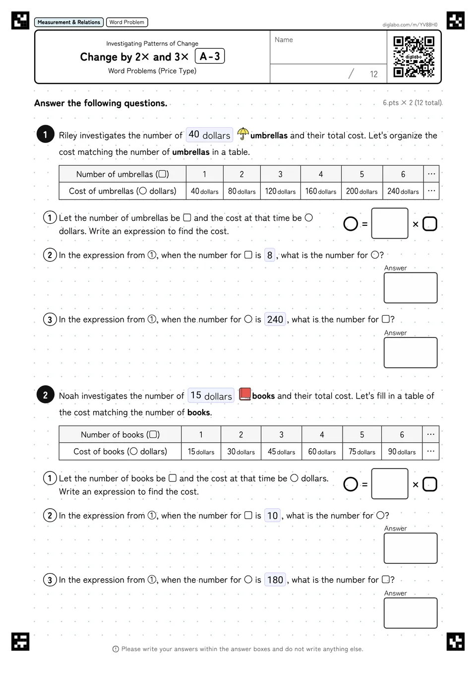 Change by 2× and 3× A-3