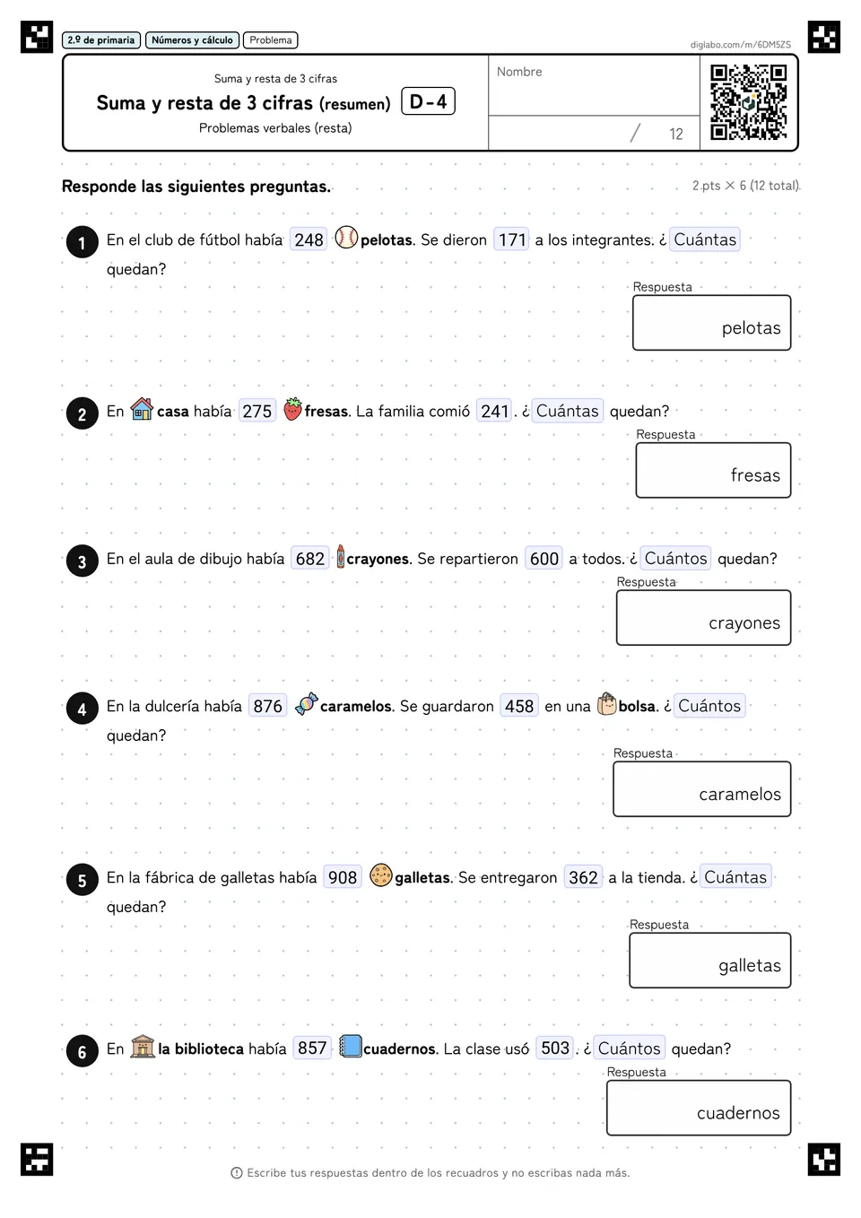 2.º de primaria Suma y resta de 3 cifras Suma y resta de 3 cifras (resumen)