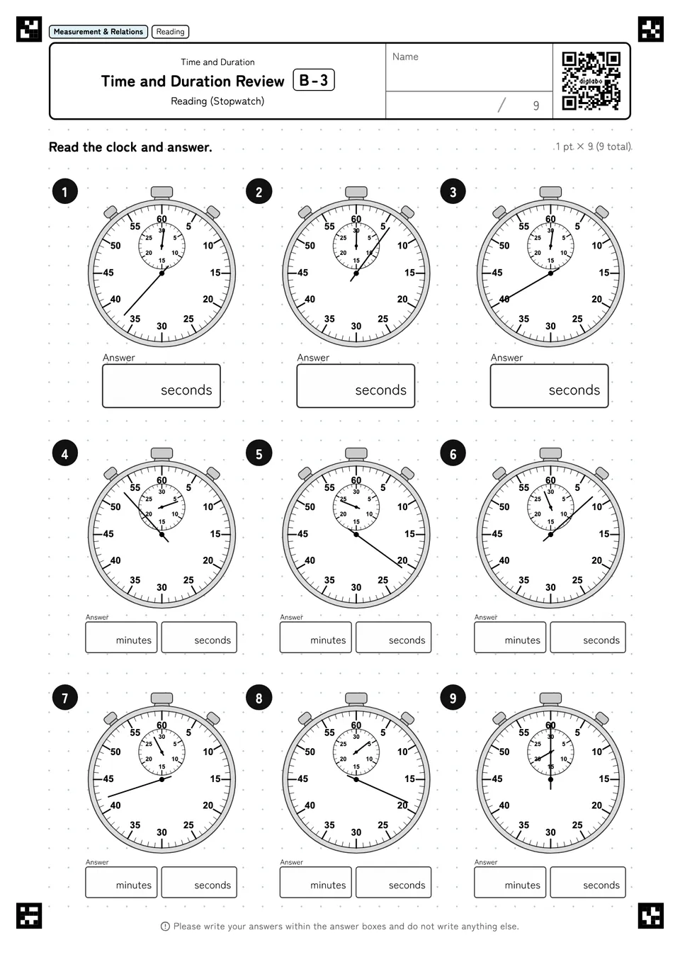 Time and Duration Review B-3