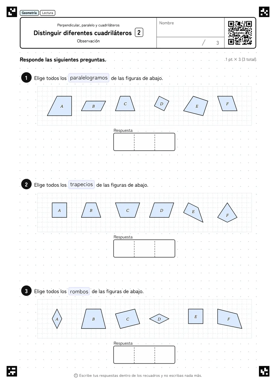 Distinguir diferentes cuadriláteros 2