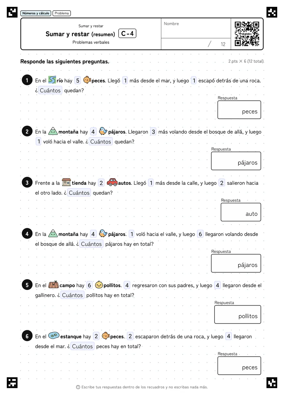 Sumar y restar (resumen) C-4