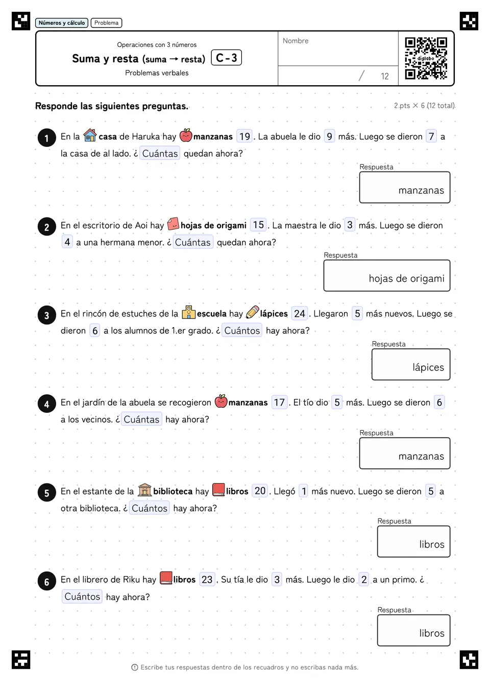 Suma y resta (suma → resta) C-3
