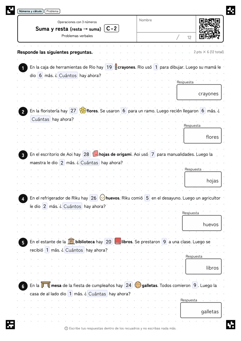 Suma y resta (resta → suma) C-2