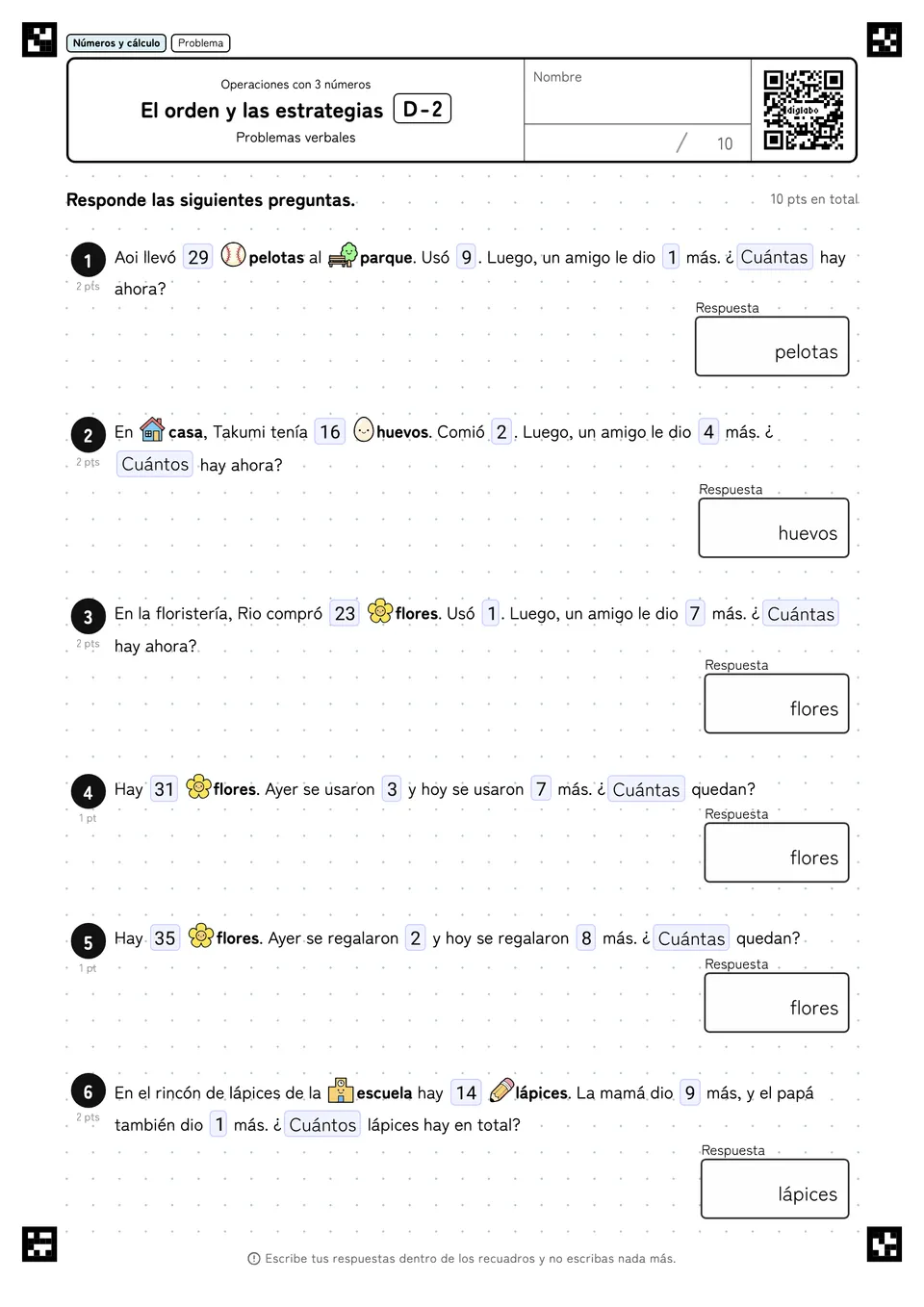 El orden y las estrategias D-2