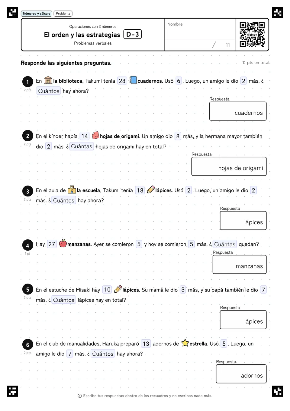 El orden y las estrategias D-3