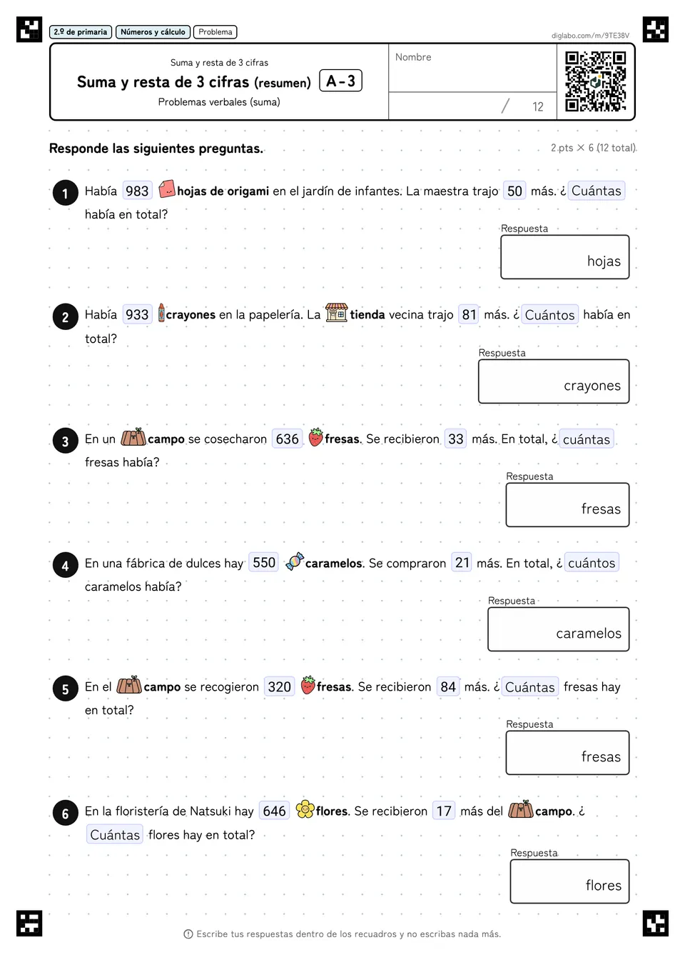 2.º de primaria Suma y resta de 3 cifras Suma y resta de 3 cifras (resumen)