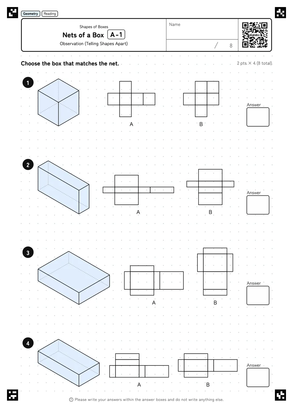 Nets of a Box A-1