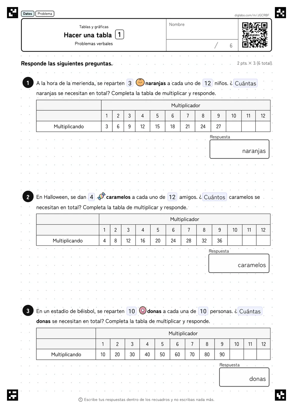 Hacer una tabla 1
