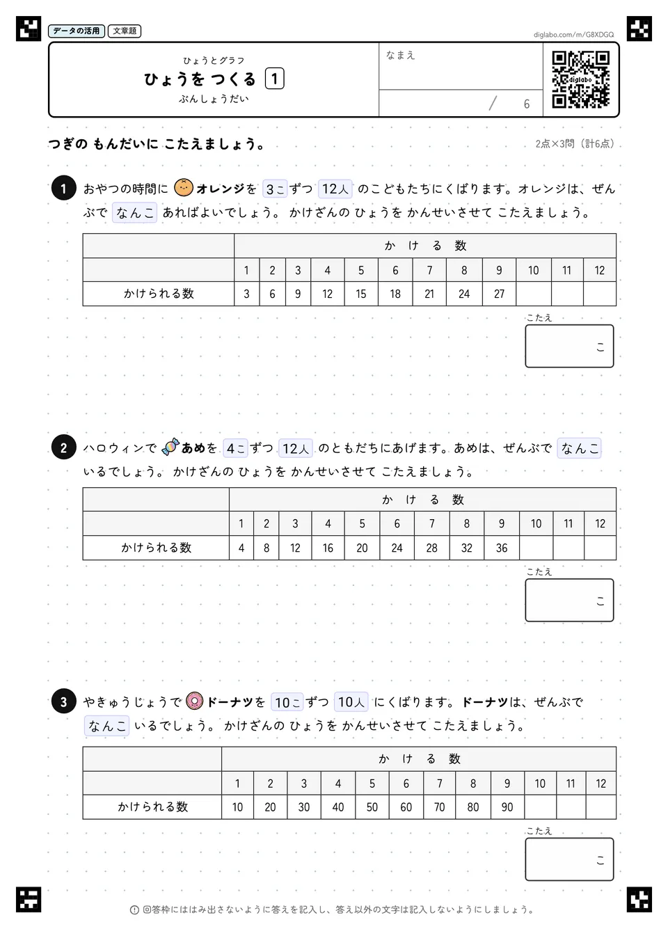 ひょうを つくる 1