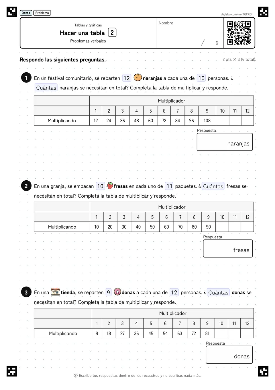 Hacer una tabla 2