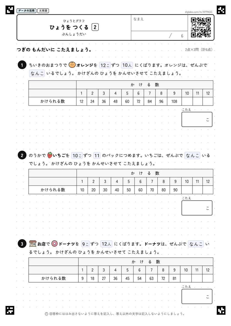 ひょうを つくる 2