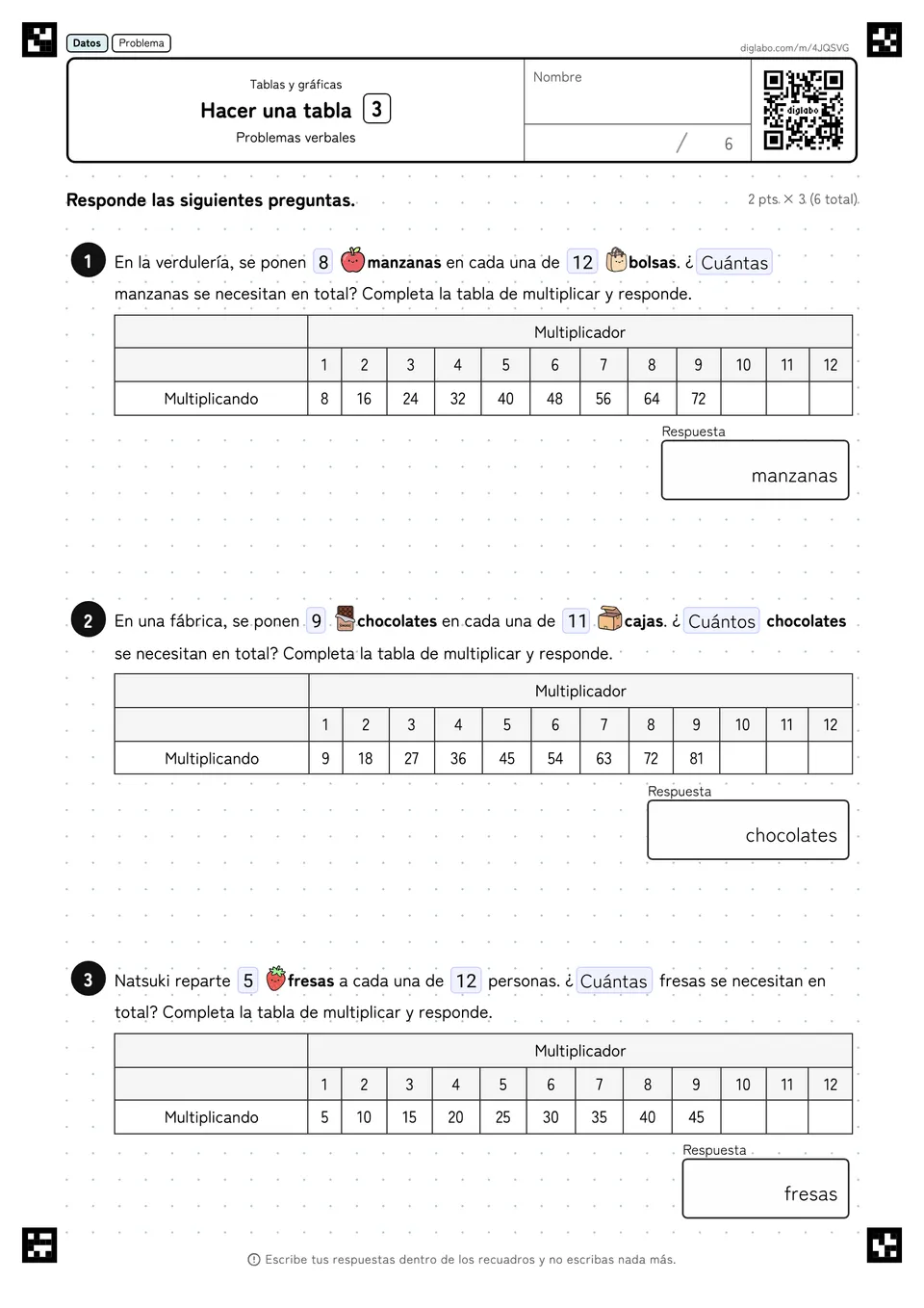 Hacer una tabla 3