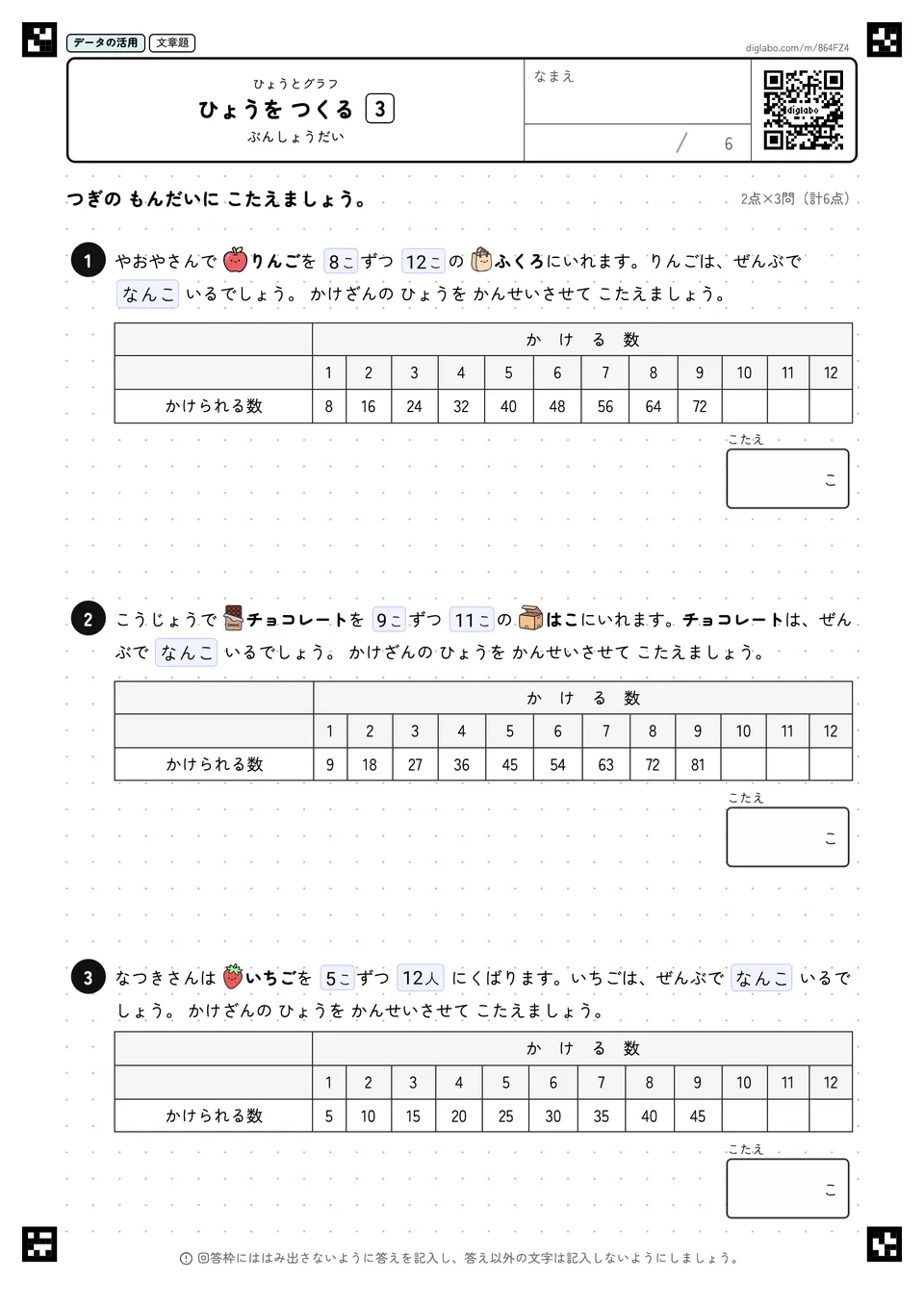 ひょうを つくる 3