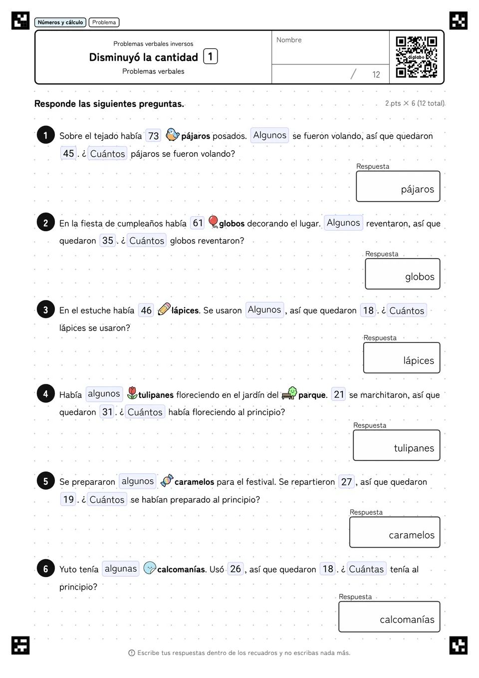 Disminuyó la cantidad 1