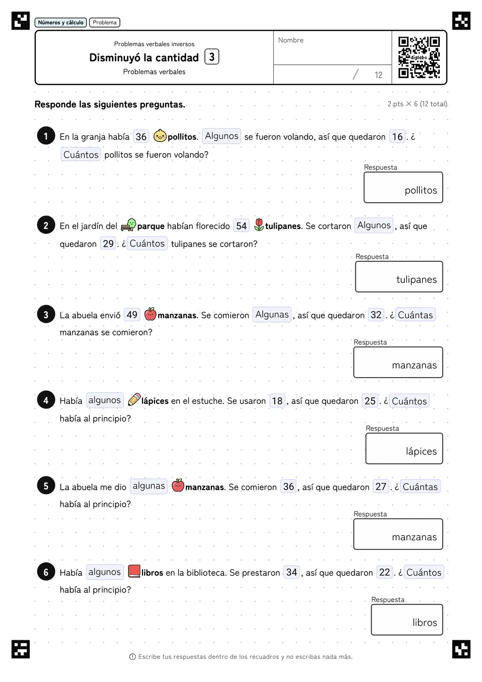 Disminuyó la cantidad 3