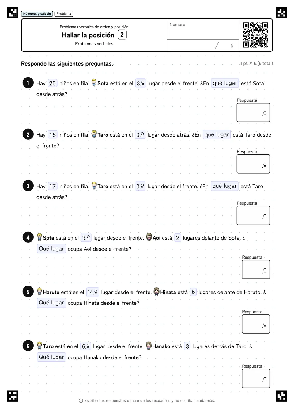 Hallar la posición 2