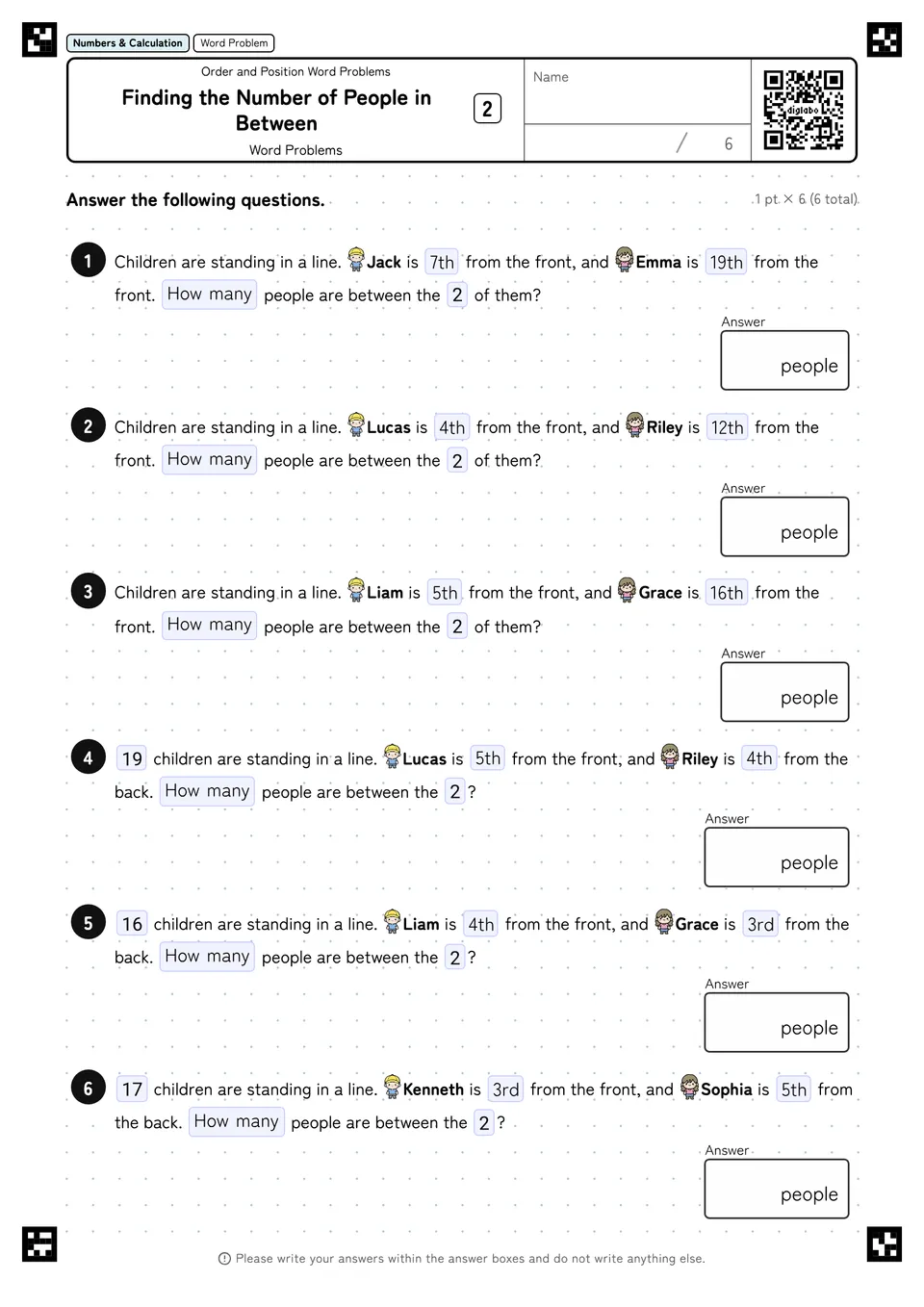 Finding the Number of People in Between 2