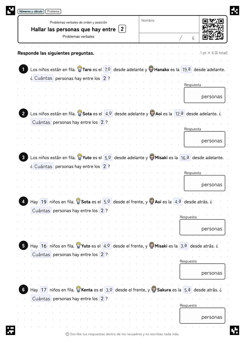Hallar las personas que hay entre 2