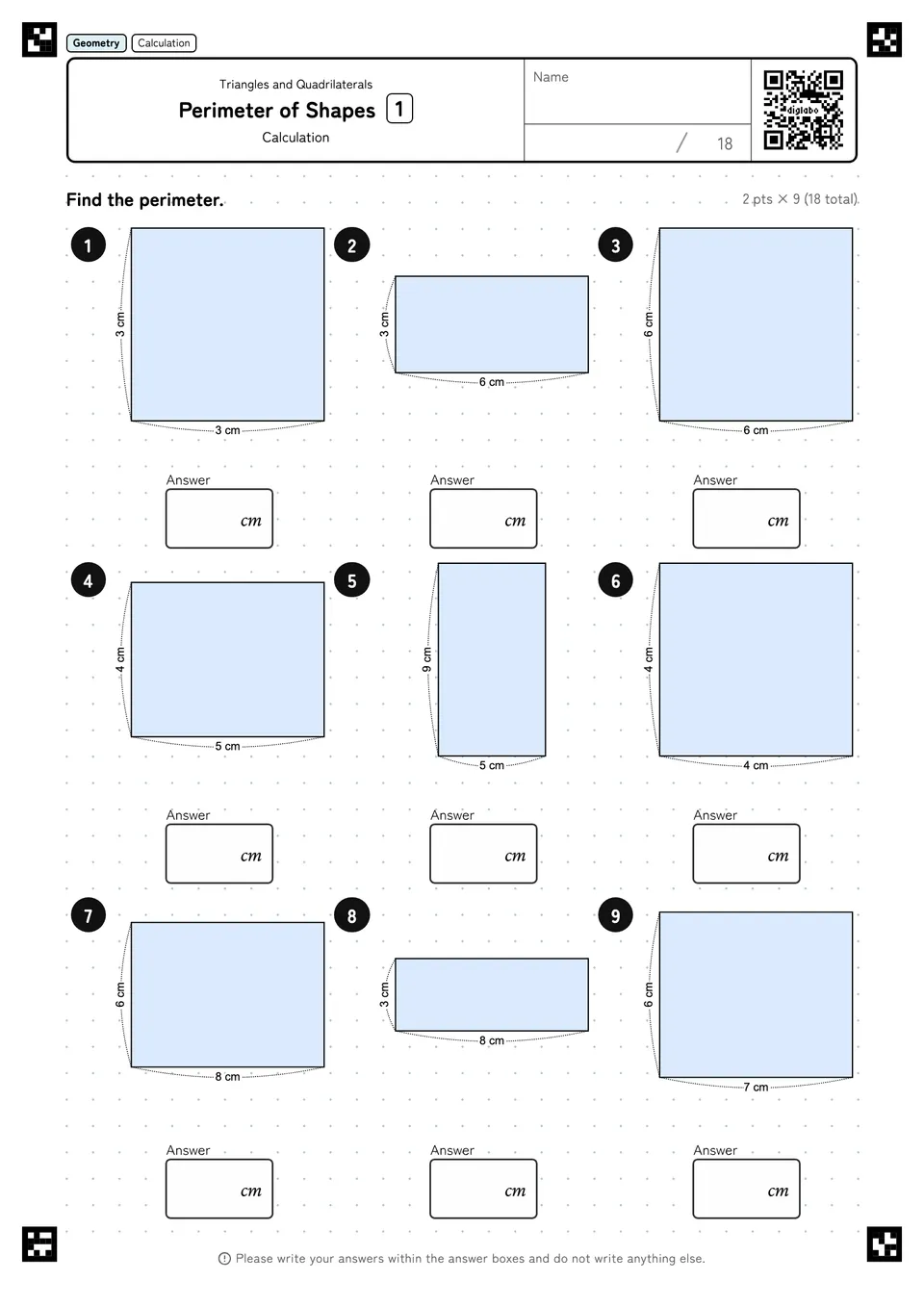 Perimeter of Shapes 1