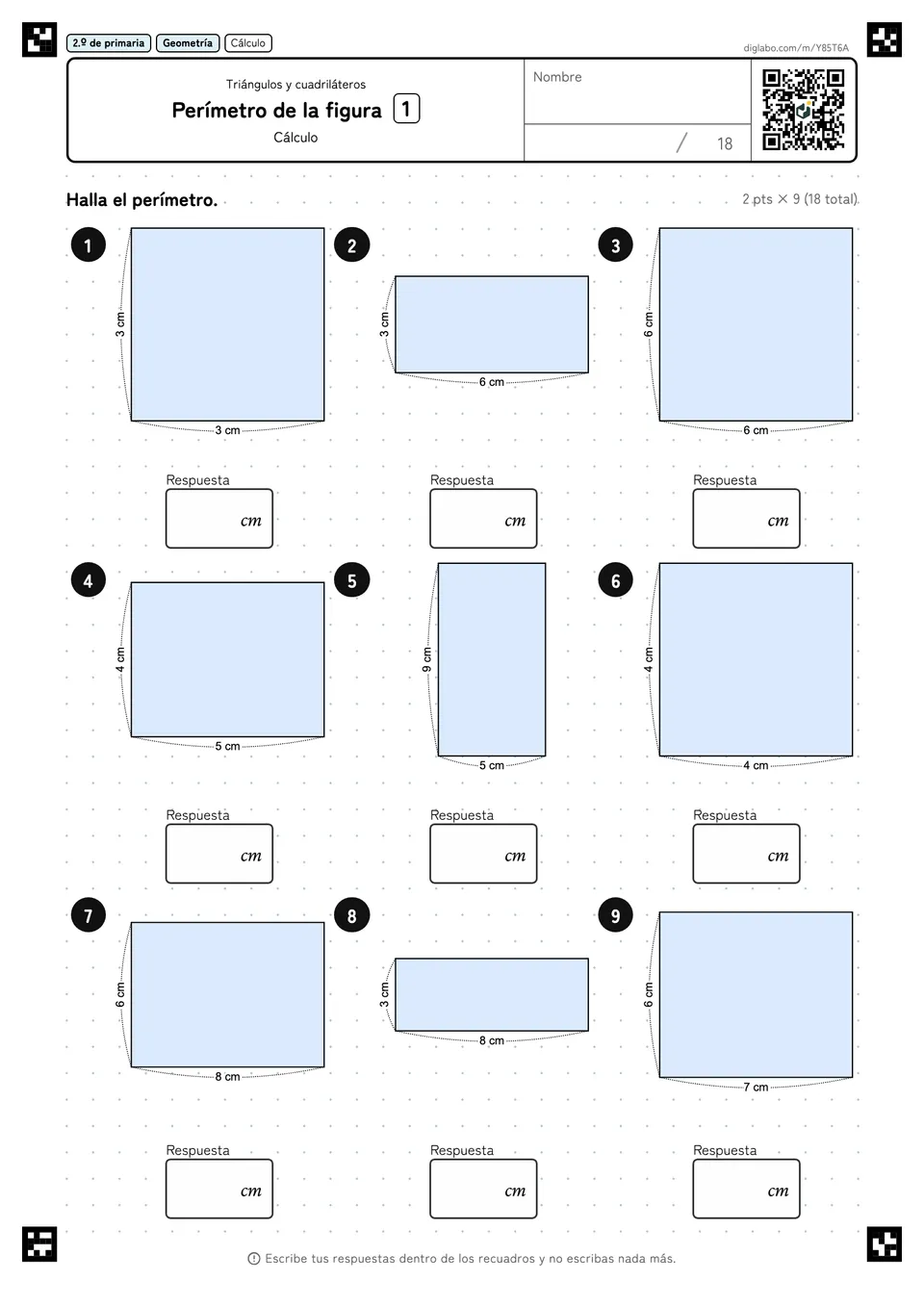 2.º de primaria Triángulos y cuadriláteros Perímetro de la figura