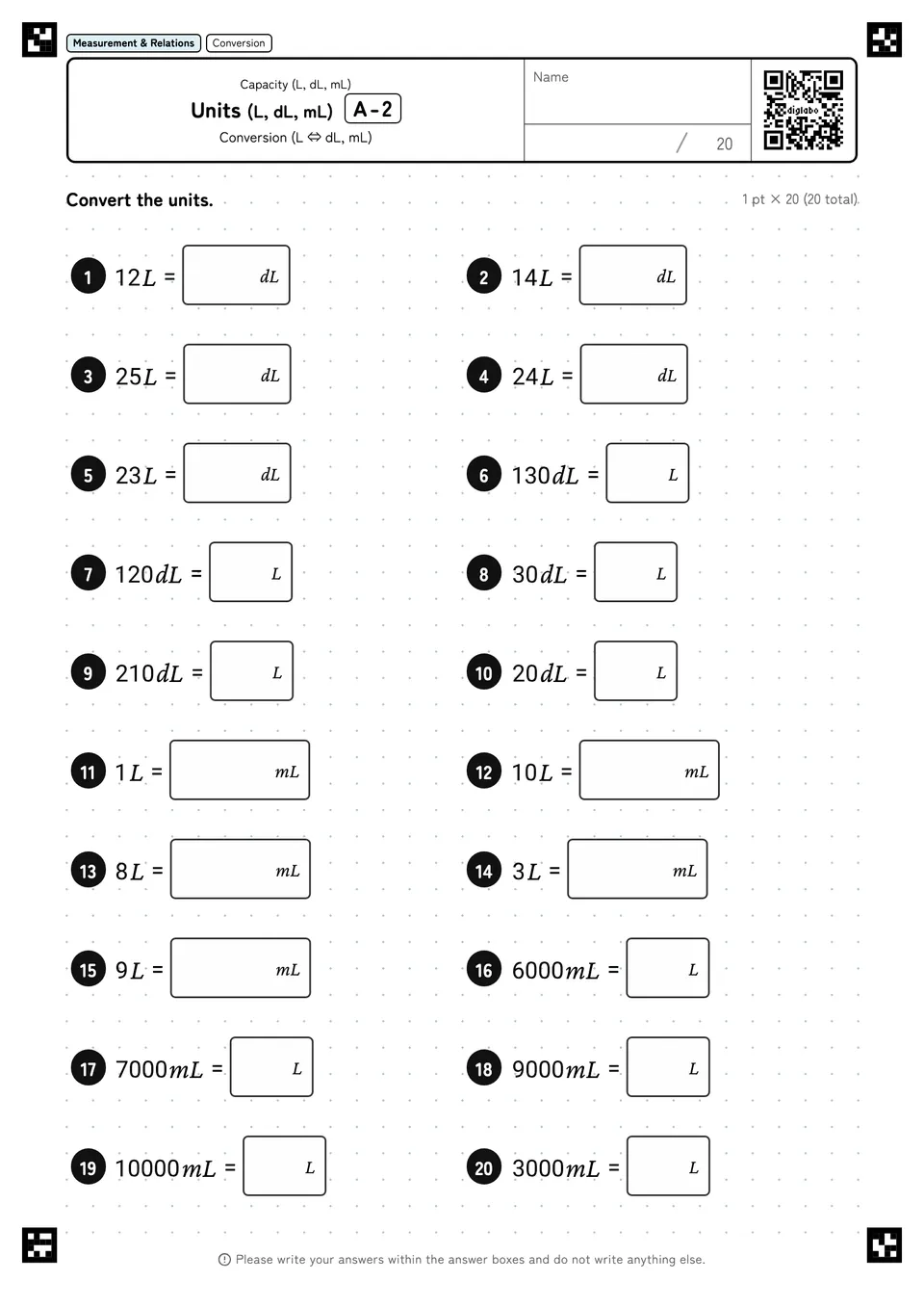 Units (L, dL, mL) A-2