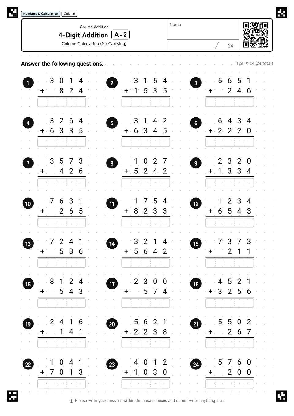 4-Digit Addition A-2