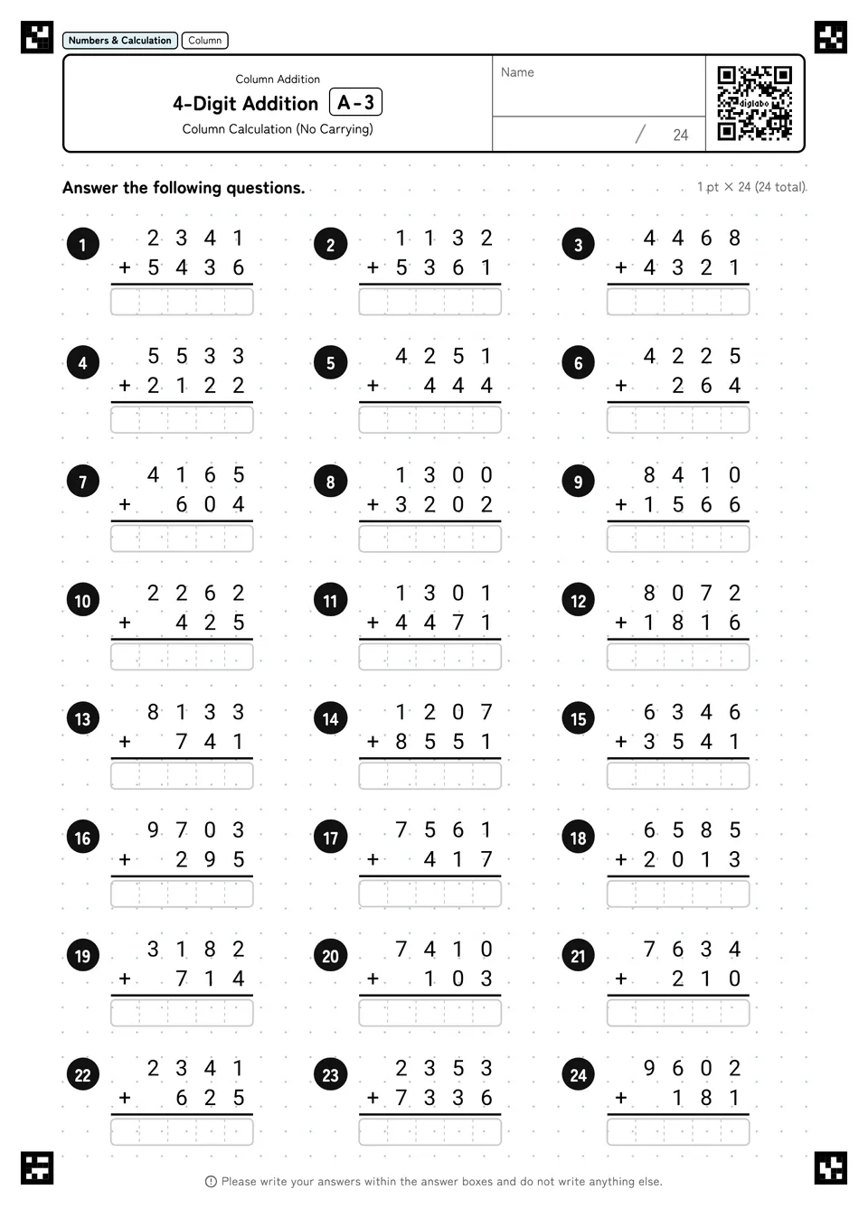 4-Digit Addition A-3