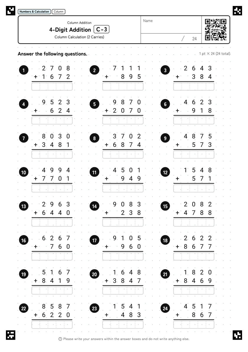 4-Digit Addition C-3