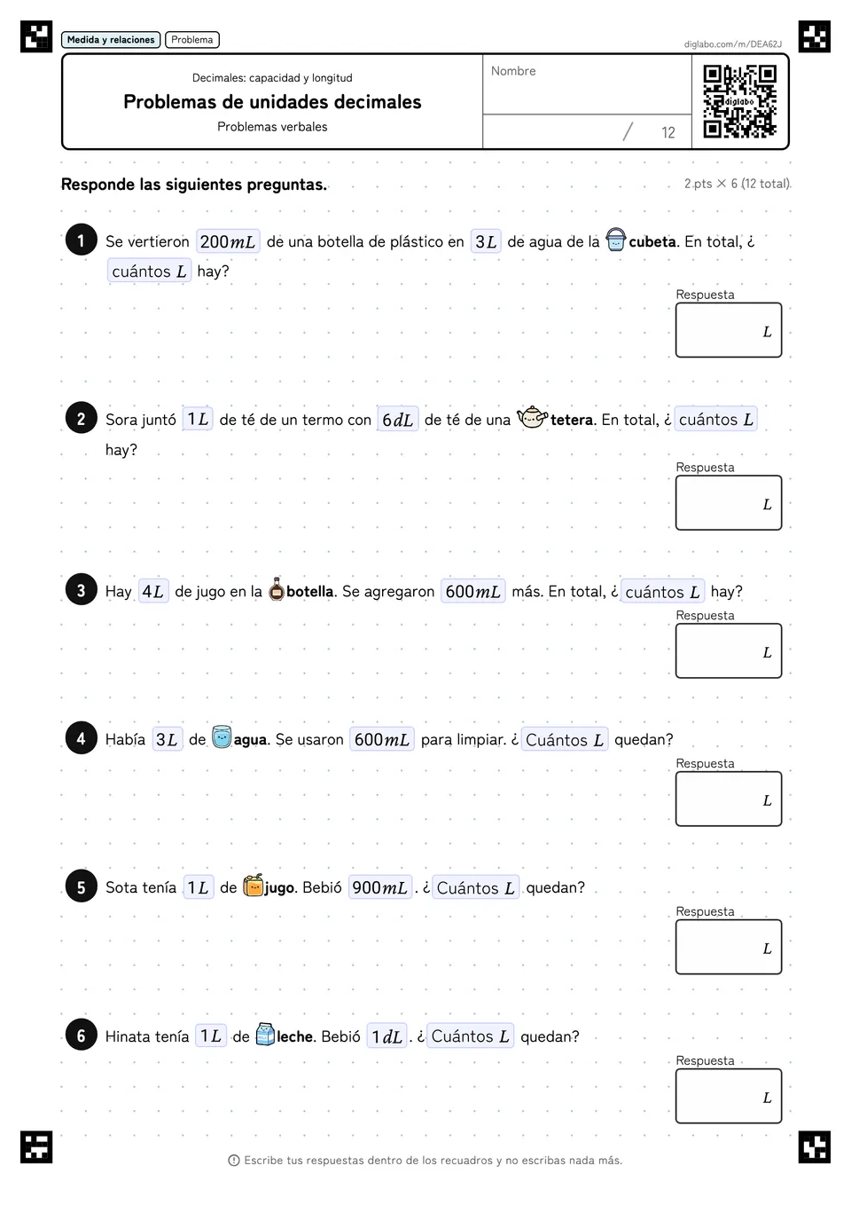 Problemas de unidades decimales