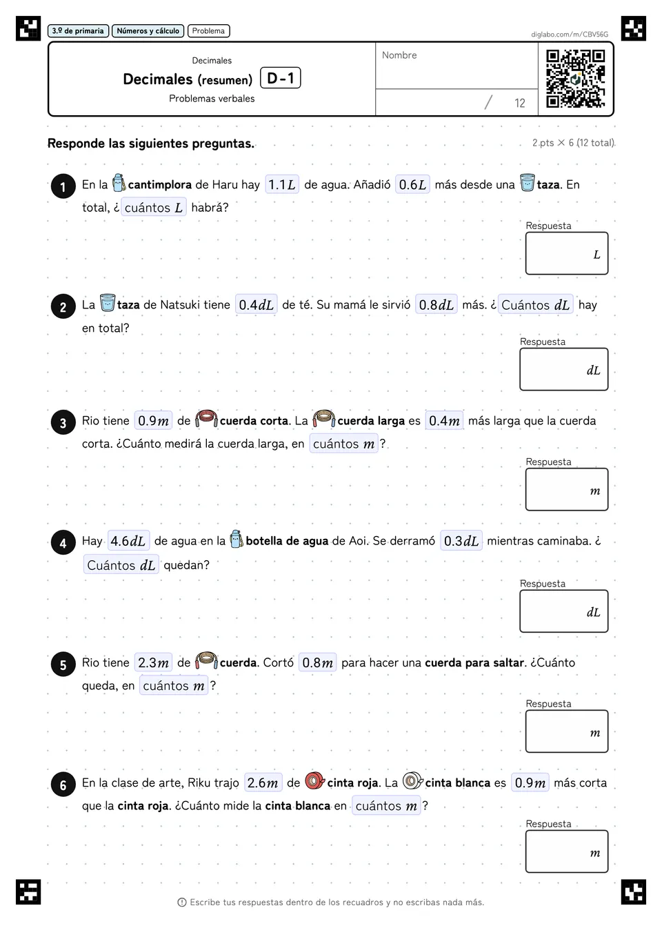 3.º de primaria Decimales Decimales (resumen)
