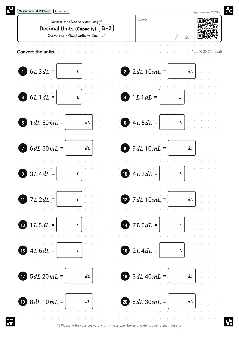 Decimal Units (Capacity) B-2