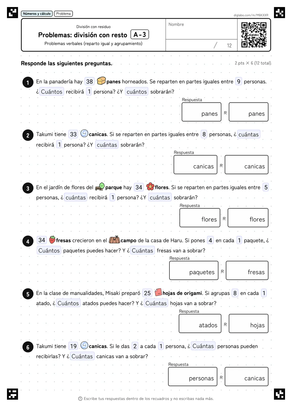 Problemas: división con resto A-3